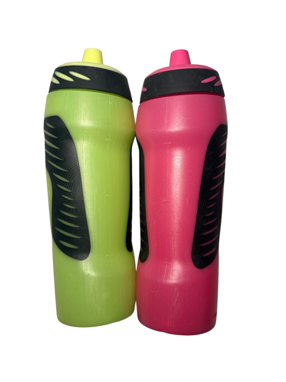 Nike Hyperfuel Squeeze 24oz Water Bottles Pink and Green Set of 2 EUC
